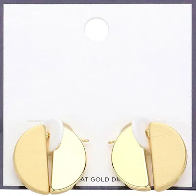 Fashnzfab Secret Box_14k Gold Dipped Circle Earrings - Worn Gold