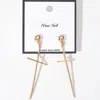 Fashnzfab Secret Box_14k Gold Dipped Cross Dangle Earrings In Gold