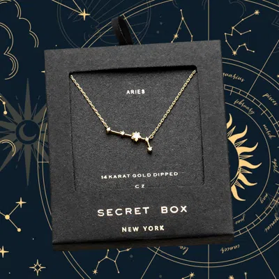 Fashnzfab Secret Box_14k Gold Dipped Cz Aries Zodiac Sign Pendant Necklace
