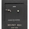 Fashnzfab Secret Box_14k Gold Dipped Cz Stone Paved Aries Zodiac Sign Stud Earrings In Gold