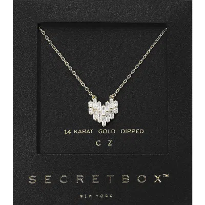 Fashnzfab Secret Box_14k Gold Dipped Cz Stone Paved Heart Pendant Necklace