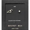 Fashnzfab Secret Box_14k Gold Dipped Cz Stone Paved Leo Zodiac Sign Stud Earrings - Gold In Multi