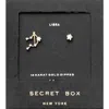 Fashnzfab Secret Box_14k Gold Dipped Cz Stone Paved Libra Zodiac Sign Stud Earrings - Gold In Gold