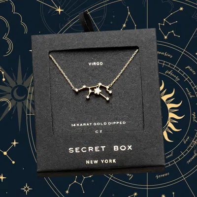 Fashnzfab Secret Box_14k Gold Dipped Cz Virgo Zodiac Sign Pendant Necklace