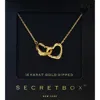 Fashnzfab Secret Box_14k Gold Dipped Double Metal Heart Link Pendant Necklace In Gold