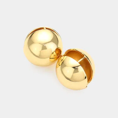 Fashnzfab Secret Box_14k Gold Dipped Hypoallergenic Metal Ball Huggie Back Earrings