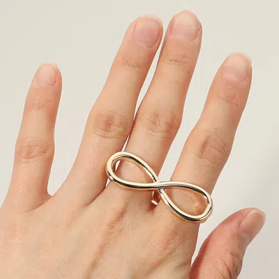 Fashnzfab Secret Box_14k Gold Dipped Infinity Two Finger Ring - Gold