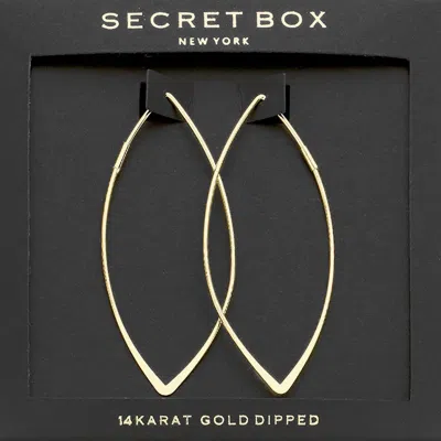 Fashnzfab Secret Box_14k Gold Dipped Marquise Hoop Earrings