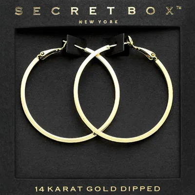 Fashnzfab Secret Box_14k Gold Dipped Metal Hoop Earrings - Gold