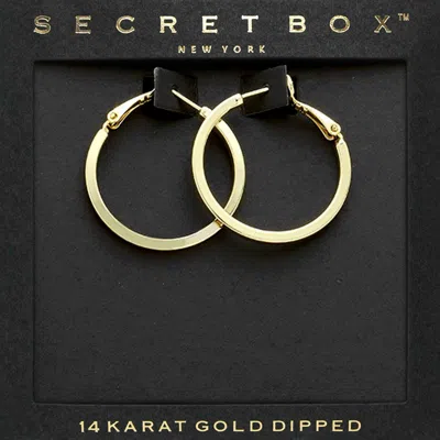 Fashnzfab Secret Box_14k Gold Dipped Metal Hoop Earrings - Gold