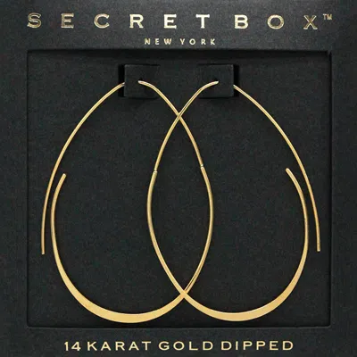 Fashnzfab Secret Box_14k Gold Dipped Metal Teardrop Hoop Earrings