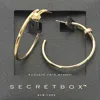 Fashnzfab Secret Box_14k Gold Dipped Nail Head Hoop Earrings In Gold