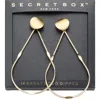 Fashnzfab Secret Box_14k Gold Dipped Open Teardrop Dangle Earrings - Gold In Gold