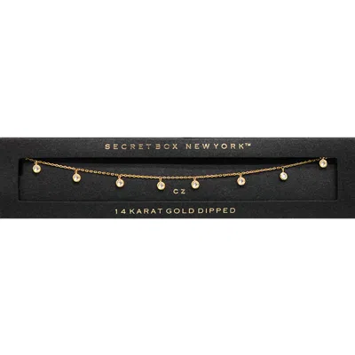 Fashnzfab Secret Box_14k Gold Dipped Round Cz Detail Necklace