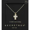 Fashnzfab Secret Box_14k Gold Dipped Stone Cross Pendant Necklace In Gold