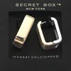 Fashnzfab Secret Box_14k Gold Dipped Two Tone Square Mini Huggie Hoop Earrings In Metallic