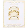 Fashnzfab Secret Box_3pcs Genuine Gold Dipped Heart Band Stackable Fashion Ring Set - Gold In Gold