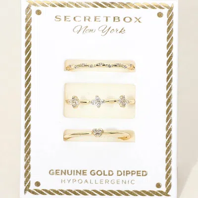 Fashnzfab Secret Box_3pcs Genuine Gold Dipped Minimal Stackable Fashion Ring Set