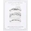 Fashnzfab Secret Box_3pcs Genuine Silver Dipped Baguette Stone Accent Stackable Fashion Ring Set - Silver In Silver