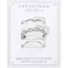 Fashnzfab Secret Box_3pcs Genuine Silver Dipped Crystal Stackable Fashion Ring Set - Silver In Metallic