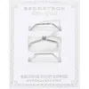 Fashnzfab Secret Box_3pcs Genuine Silver Dipped Dainty Geometric Stackable Fashion Ring Set - Silver In Metallic