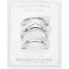 Fashnzfab Secret Box_3pcs Genuine Silver Dipped Smooth Curve Stackable Fashion Ring Set - Silver In Silver