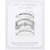 Fashnzfab Secret Box_3pcs Genuine Silver Dipped Stone Paved Starburst Stackable Fashion Ring Set - Silver In Silver