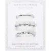 Fashnzfab Secret Box_3pcs Genuine Silver Dipped Twisted Beaded Sleek Band Stackable Fashion Ring Set - Silver In Silver