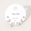 Fashnzfab Secret Box_925 Sterling Silver Post Stone Paved Pearl Flower 3 Pairs Stud Earring Set In Silver