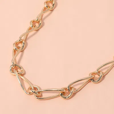 Fashnzfab Secret Box_abstract Chunky Metal Chain Necklace In Gold