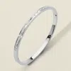 Fashnzfab Secret Box_baguette Stone Embellished Stainless Steel Hinged Bangle Bracelet Rhodium In Multi