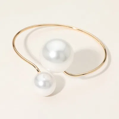 Fashnzfab Secret Box_bold Pearl Tip Cuff Bracelet In Gold