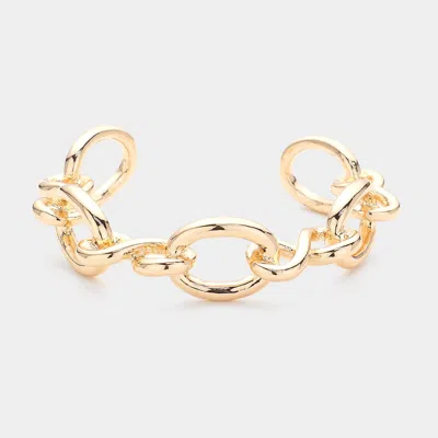 Fashnzfab Secret Box_brass Metal Link Cuff Bracelet Gold