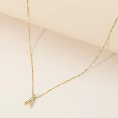 Fashnzfab Secret Box_brass Metal Stone Paved Eiffel Tower Pendant Necklace In Gold