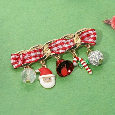 Fashnzfab Secret Box_christmas Charm Station Holiday Ribbon Pin Brooch In Red