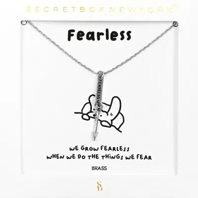 Fashnzfab Secret Box_fearless Brass Metal Arrow Message Pendant Necklace In Silver