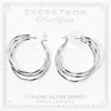 Fashnzfab Secret Box_genuine Silver Dipped Layered Hoop Earrings In Silver
