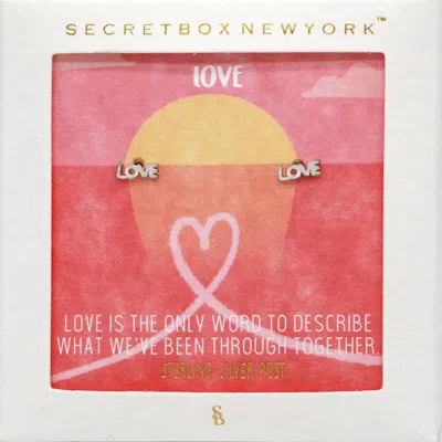 Fashnzfab Secret Box_love Metal Stud Message Earrings In Multi