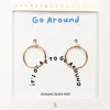 Fashnzfab Secret Box_metal Open Circle Dangle Earrings In Gold