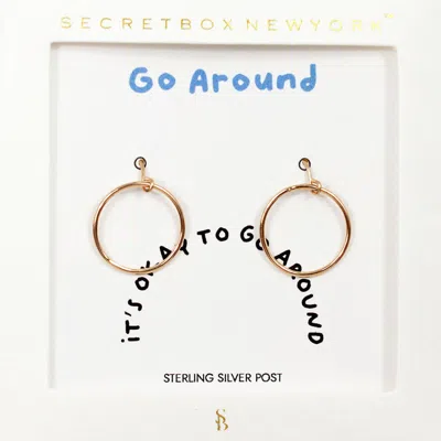 Fashnzfab Secret Box_metal Open Circle Dangle Earrings In Gold
