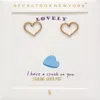 Fashnzfab Secret Box_metal Open Heart Stud Earrings In Multi