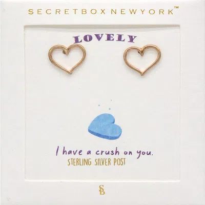Fashnzfab Secret Box_metal Open Heart Stud Earrings In Multi