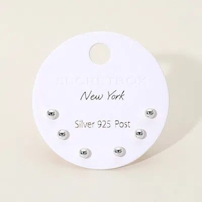 FASHNZFAB SECRET BOX_MINIMALIST BALL STUD EARRING SET - SILVER