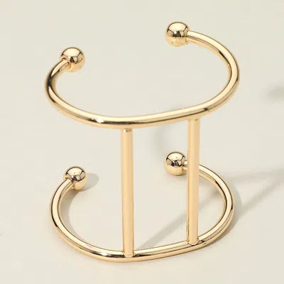 Fashnzfab Secret Box_modern Wide Metal Open Cuff Bracelet Gold