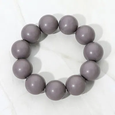 Fashnzfab Secret Box_oversized Chunky Round Beaded Stretch Bracelet In Gray