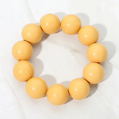 Fashnzfab Secret Box_oversized Chunky Round Beaded Stretch Bracelet In Yellow