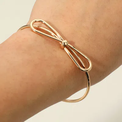 Fashnzfab Secret Box_sleek Metal Wire Bow Cuff Bracelet Gold