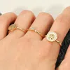 Fashnzfab Secret Box_stainless Steel 3pcs Stone Paved Tree Of Life Accent Stackable Rings In Gold