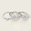 Fashnzfab Secret Box_stainless Steel 3pcs Stone Paved Tree Of Life Accent Stackable Rings In Metallic