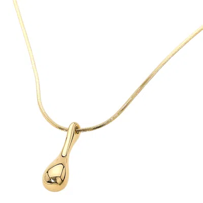 Fashnzfab Secret Box_stainless Steel Abstract Long Teardrop Pendant Necklace In Green